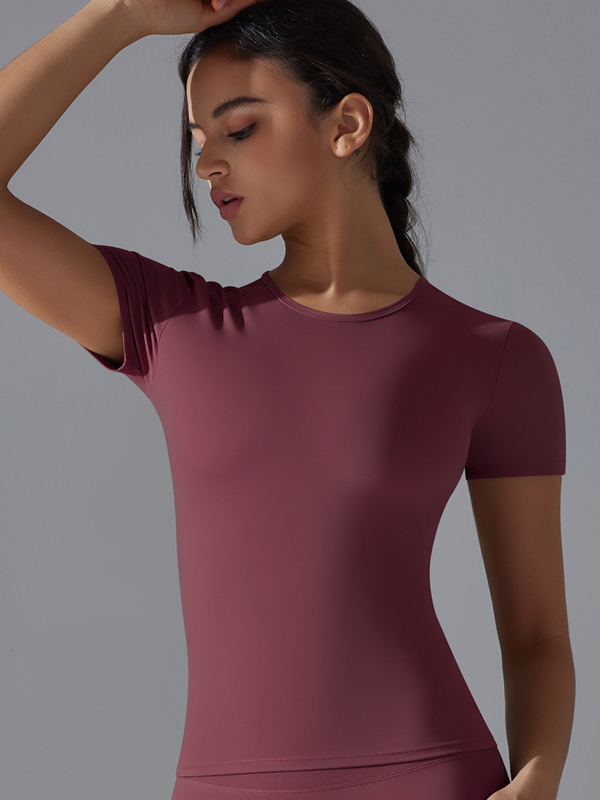 Flexvibe High-Stretch Slim-Fit Sports Short-Sleeve Top