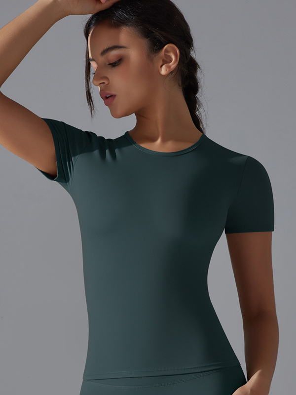 Flexvibe High-Stretch Slim-Fit Sports Short-Sleeve Top