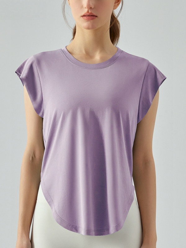 Flexvibe Women’s Gym Casual Sports Tee - Modal Loose Fit Shoulder Covering Breathable