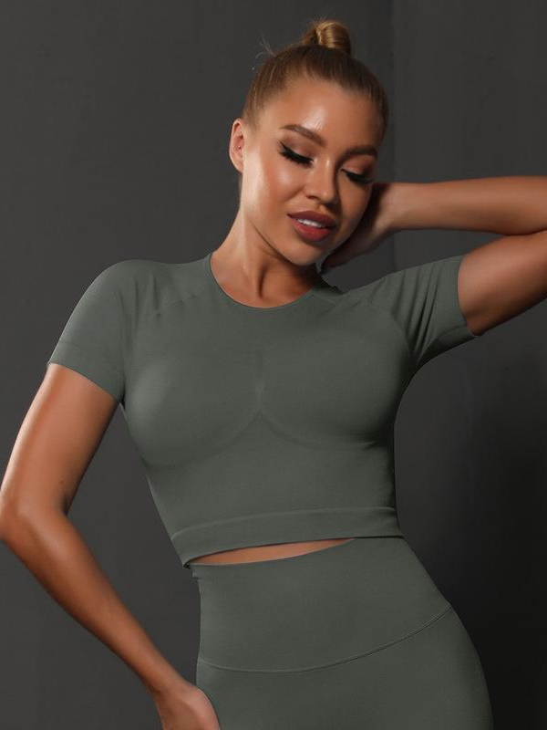 Seamless Slim-Fit Ruched T-Shirt