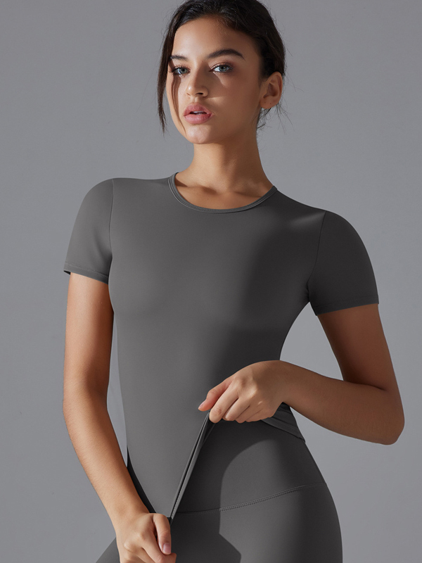 Flexvibe High-Stretch Slim-Fit Sports Short-Sleeve Top