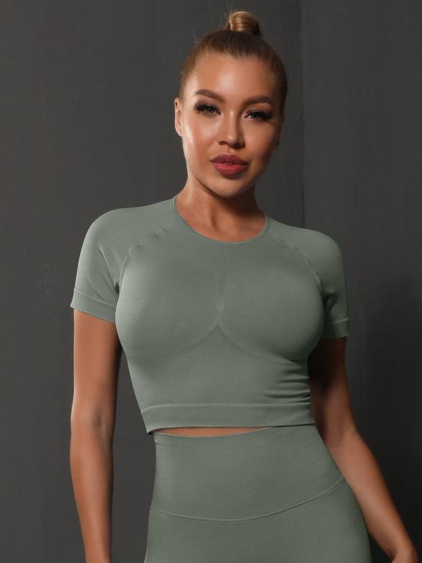 Seamless Slim-Fit Ruched T-Shirt