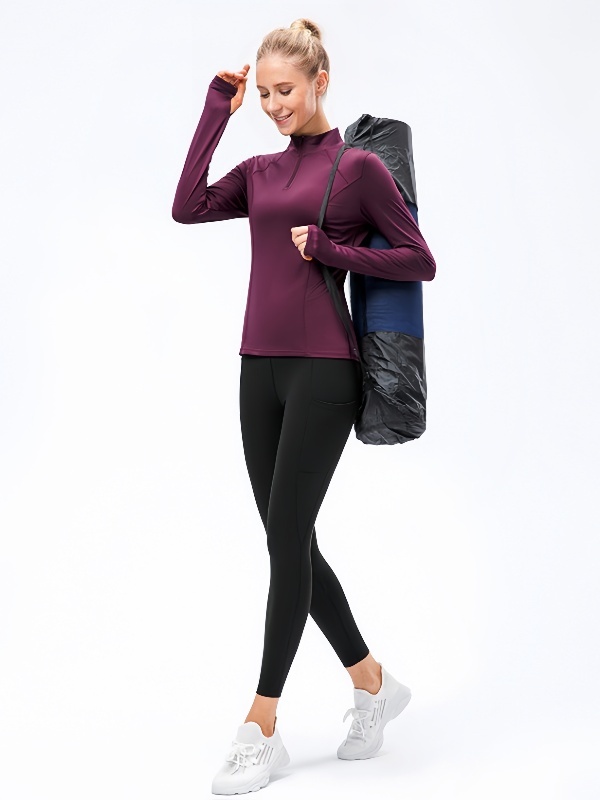 Flexvibe Quick Dry Lightweight Running Top - Slim Fit Figure Flattering Long Sleeve