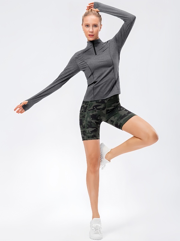 Flexvibe Quick Dry Lightweight Running Top - Slim Fit Figure Flattering Long Sleeve