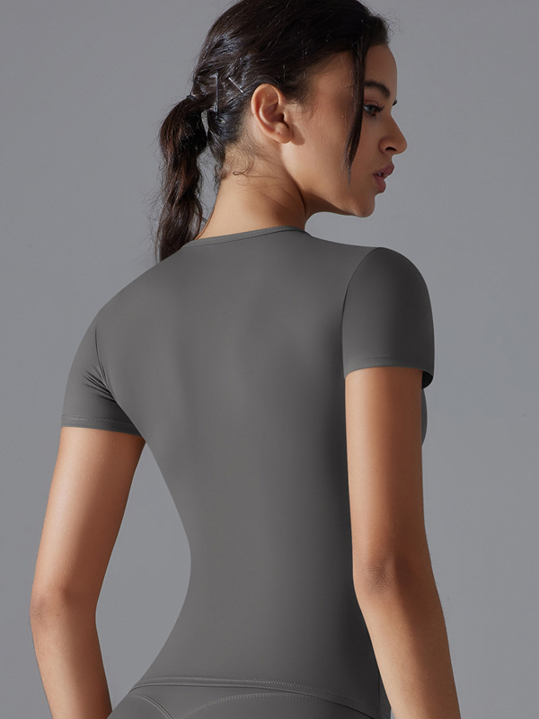 Flexvibe High-Stretch Slim-Fit Sports Short-Sleeve Top