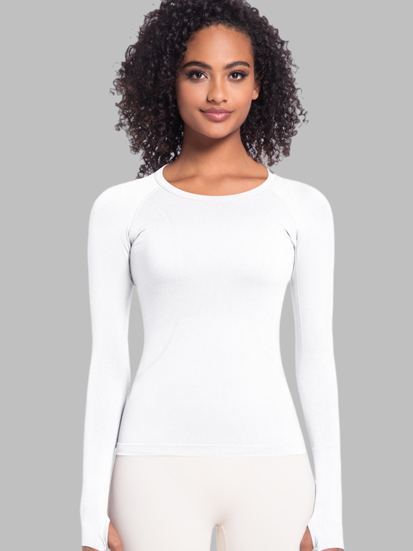 Flexvibe Seamless One-Piece Sports Top - Quick-Drying Slim-Fit Figure-Flattering Long Sleeve