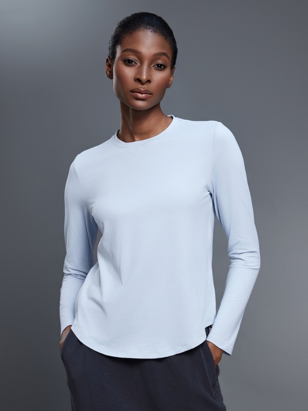 Flexvibe Women’s Yoga Fitness Casual Tee - Crew Neck Loose Breathable Long Sleeve