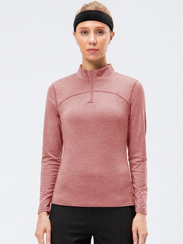 Flexvibe Fleece-Lined Long-Sleeve Sports Top for Autumn and Winter