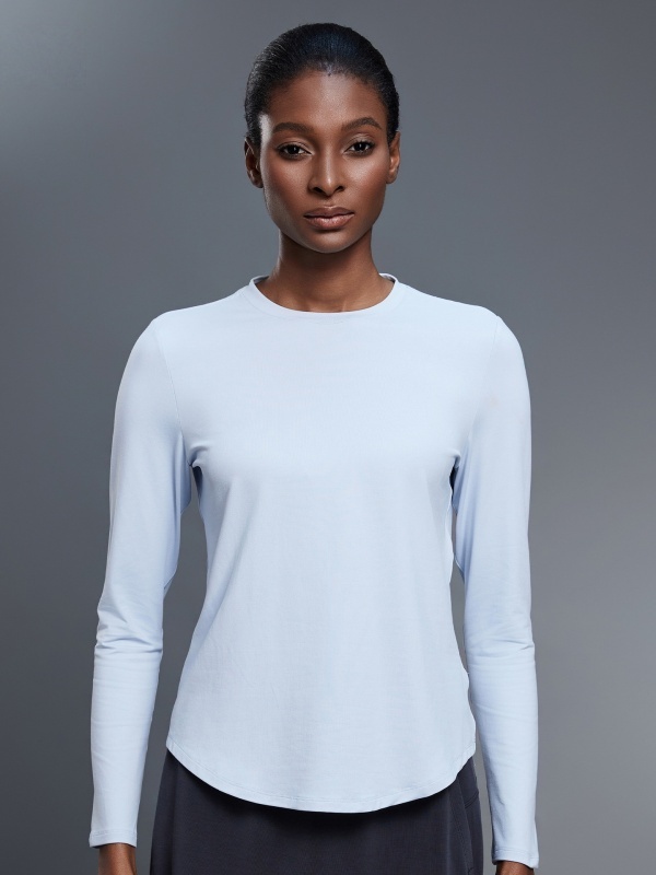 Flexvibe Women’s Yoga Fitness Casual Tee - Crew Neck Loose Breathable Long Sleeve