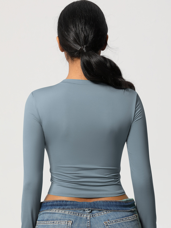 Flexvibe High Elastic Quick Dry Sports Top - Tight Fitting Skin-Friendly Long Sleeve Yoga Wear