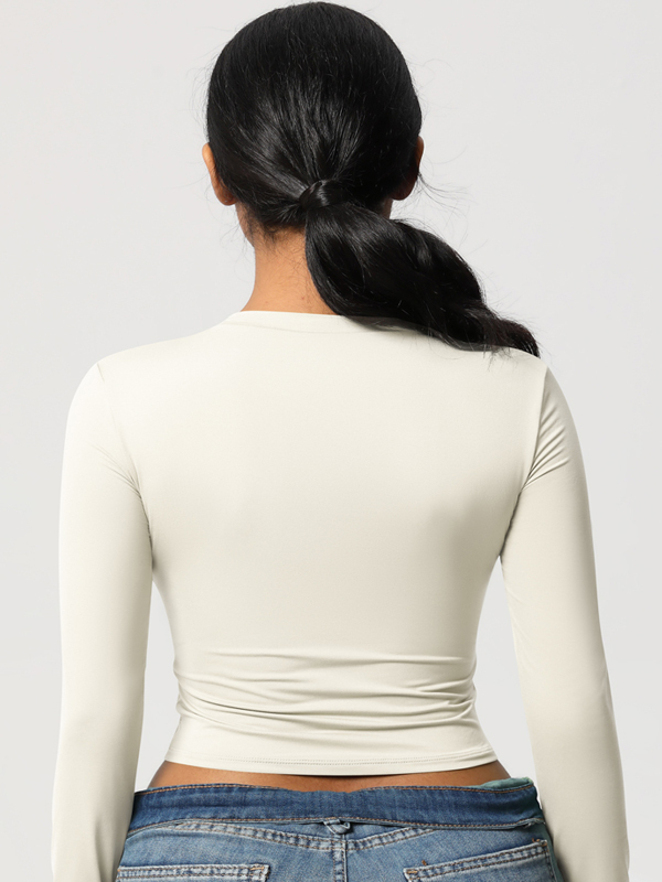 Flexvibe High Elastic Quick Dry Sports Top - Tight Fitting Skin-Friendly Long Sleeve Yoga Wear