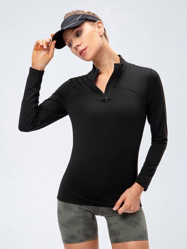 Flexvibe Fleece-Lined Long-Sleeve Sports Top for Autumn and Winter