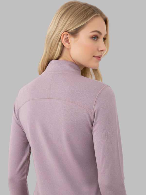 Flexvibe Fleece-Lined Sports Sweatshirt - Stand Collar High Elastic Slimming Tight Fit