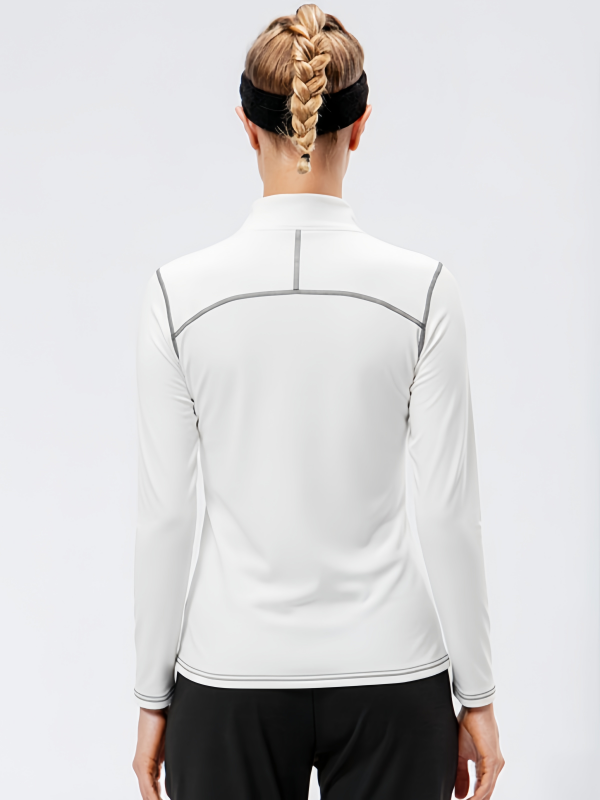 Flexvibe Fleece-Lined Long-Sleeve Sports Top for Autumn and Winter
