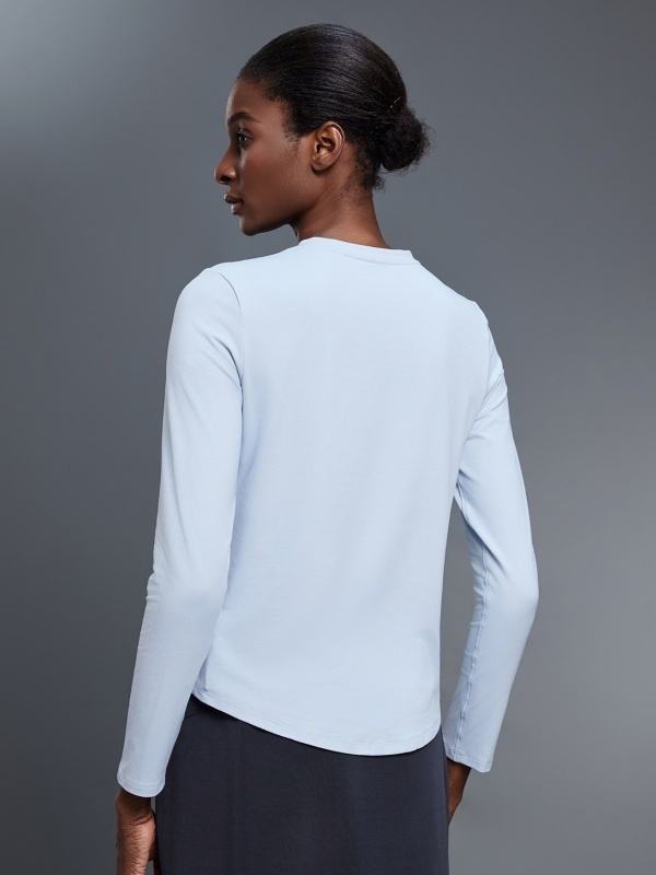 Flexvibe Women’s Yoga Fitness Casual Tee - Crew Neck Loose Breathable Long Sleeve