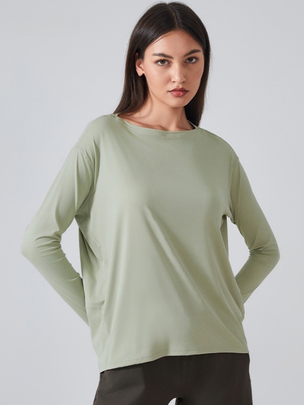 Flexvibe Women’s Yoga Running Casual Top - Naked Feel Quick Dry Loose Long Sleeve