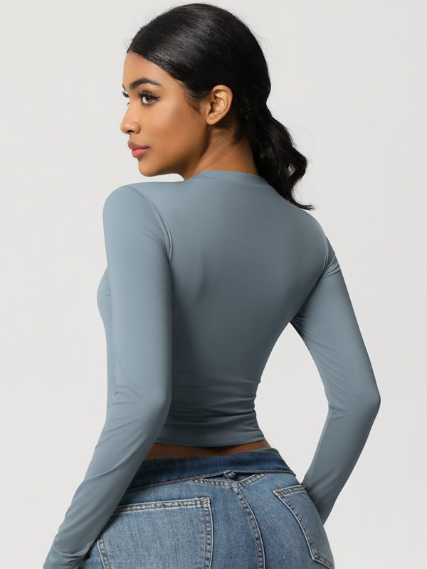 Flexvibe High Elastic Quick Dry Sports Top - Tight Fitting Skin-Friendly Long Sleeve Yoga Wear