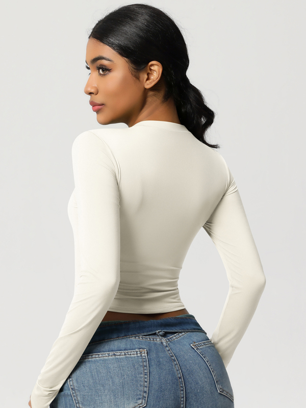 Flexvibe High Elastic Quick Dry Sports Top - Tight Fitting Skin-Friendly Long Sleeve Yoga Wear