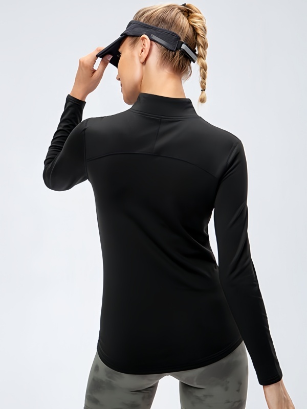 Flexvibe Fleece-Lined Long-Sleeve Sports Top for Autumn and Winter