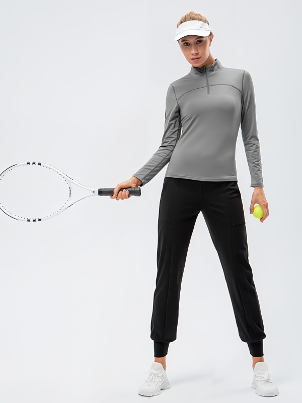 Flexvibe Fleece-Lined Long-Sleeve Sports Top for Autumn and Winter