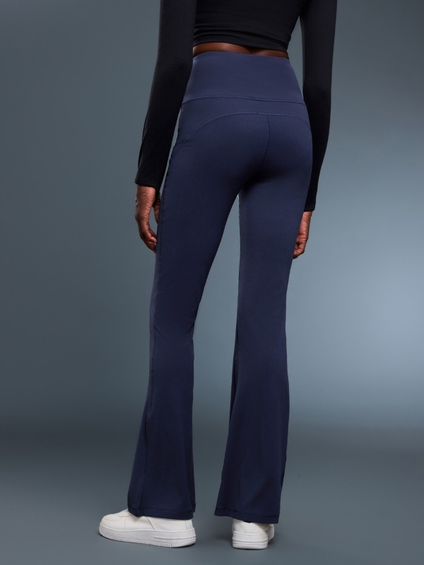 Flexvibe Flattering High Waisted Slightly Flared Yoga Pants - Butt Lifting Barely There for Gym