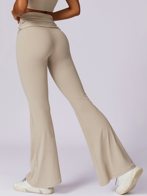 Flexvibe High Waisted Butt Lifting Wide Leg Yoga Pants - Naked Feel Quick Dry Tummy Control