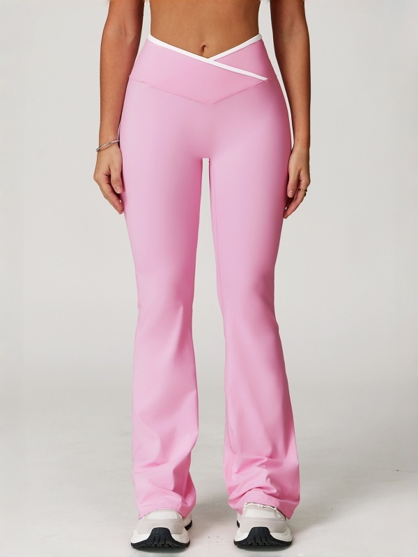 Crisscross High-Waisted Wide-Leg Flared Yoga Pants