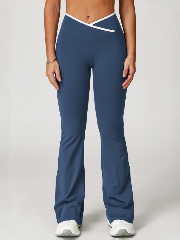 Crisscross High-Waisted Wide-Leg Flared Yoga Pants