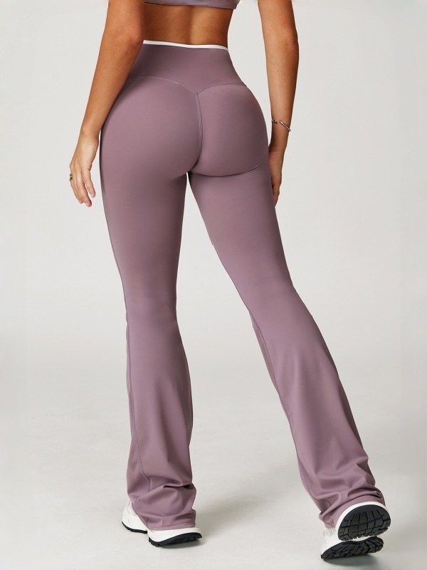 Crisscross High-Waisted Wide-Leg Flared Yoga Pants