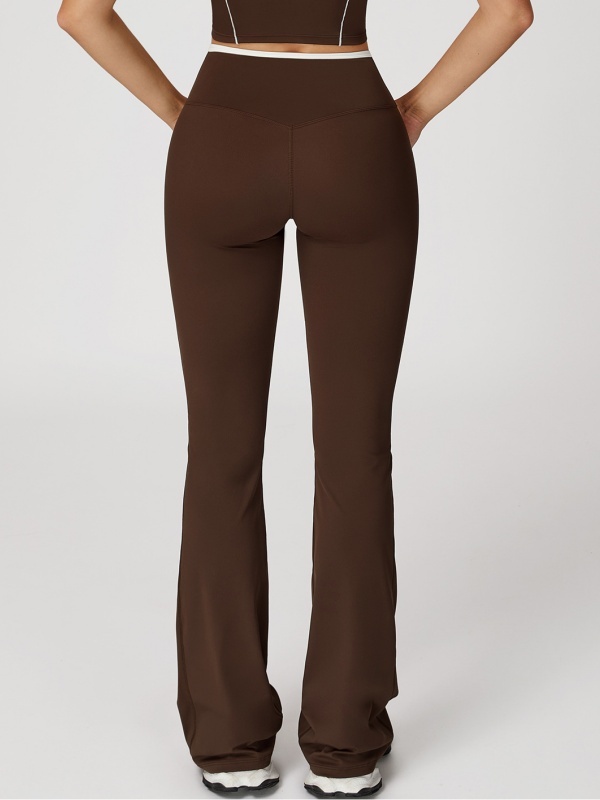 Flexvibe High Waisted Crisscross Yoga Pants - Naked Feel Butt Lifting Wide Leg Flared Tummy Control