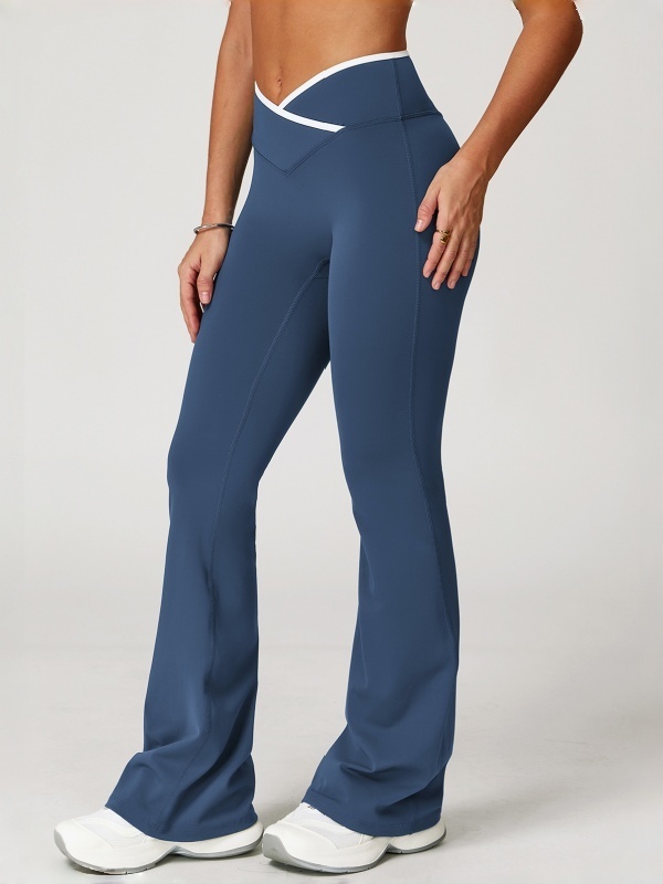 Crisscross High-Waisted Wide-Leg Flared Yoga Pants
