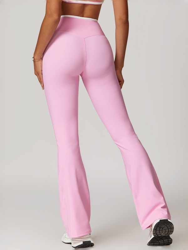 Crisscross High-Waisted Wide-Leg Flared Yoga Pants