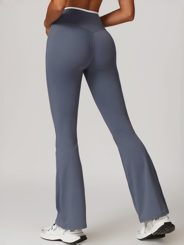 Flexvibe High Waisted Crisscross Yoga Pants - Naked Feel Butt Lifting Wide Leg Flared Tummy Control