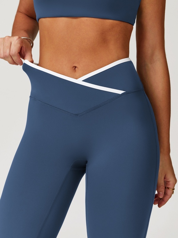 Crisscross High-Waisted Wide-Leg Flared Yoga Pants