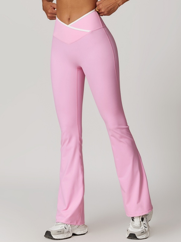 Crisscross High-Waisted Wide-Leg Flared Yoga Pants