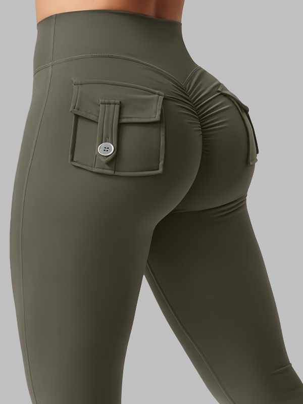 Cargo-style Fitness Yoga Flare Pants