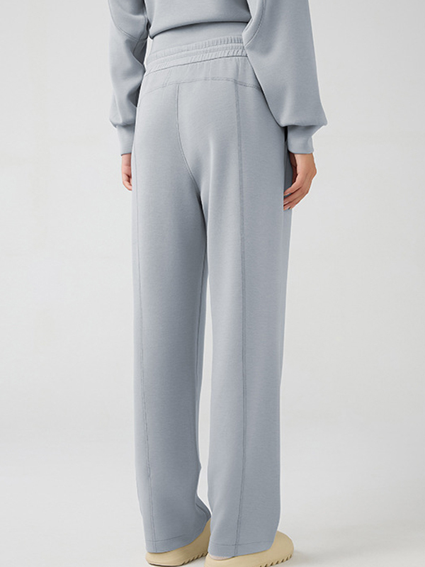 Flexvibe High Waisted Wide Leg Sweatpants Autumn Winter Butt Lifting Side Pockets Adjustable Buckle