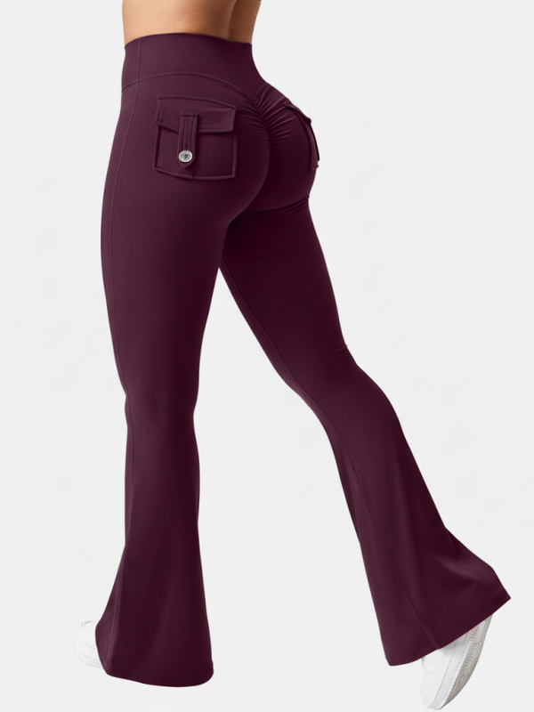Cargo-style Fitness Yoga Flare Pants