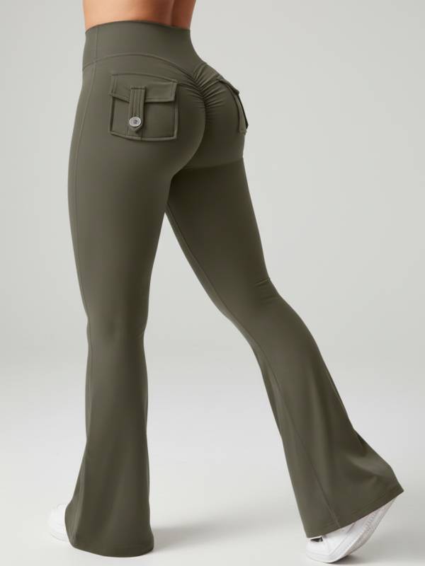 Cargo-style Fitness Yoga Flare Pants
