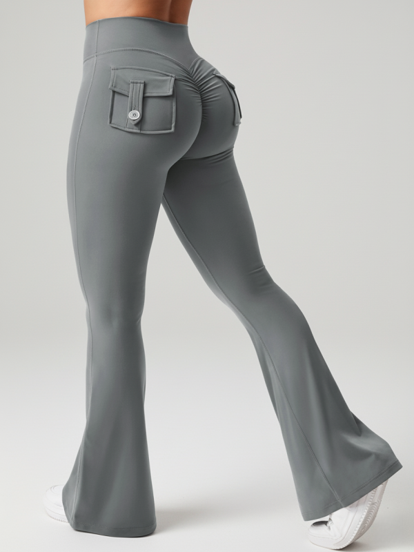 Cargo-style Fitness Yoga Flare Pants