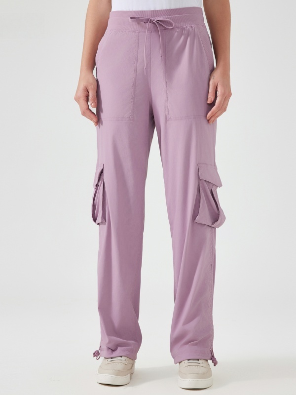 High-waisted straight-leg cargo pants