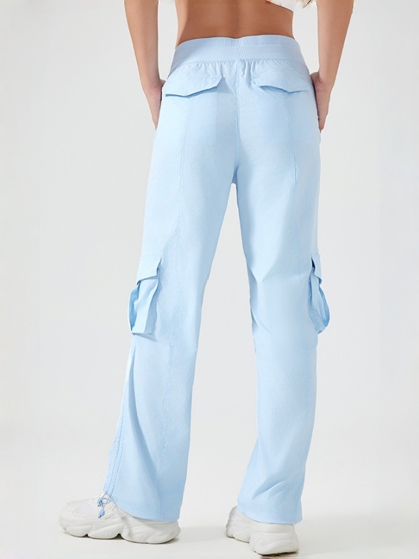 High-waisted straight-leg cargo pants