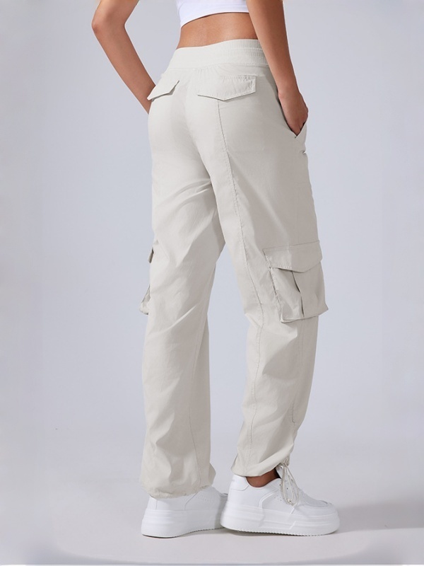High-waisted straight-leg cargo pants