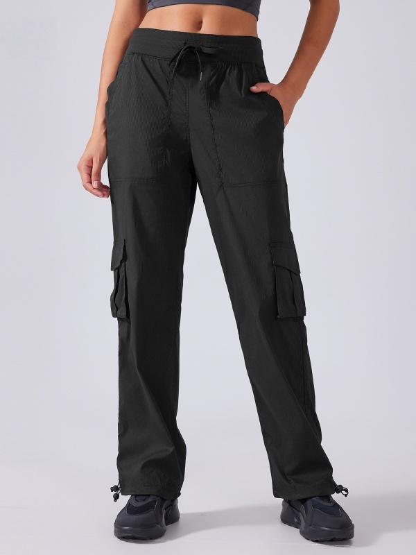 High-waisted straight-leg cargo pants