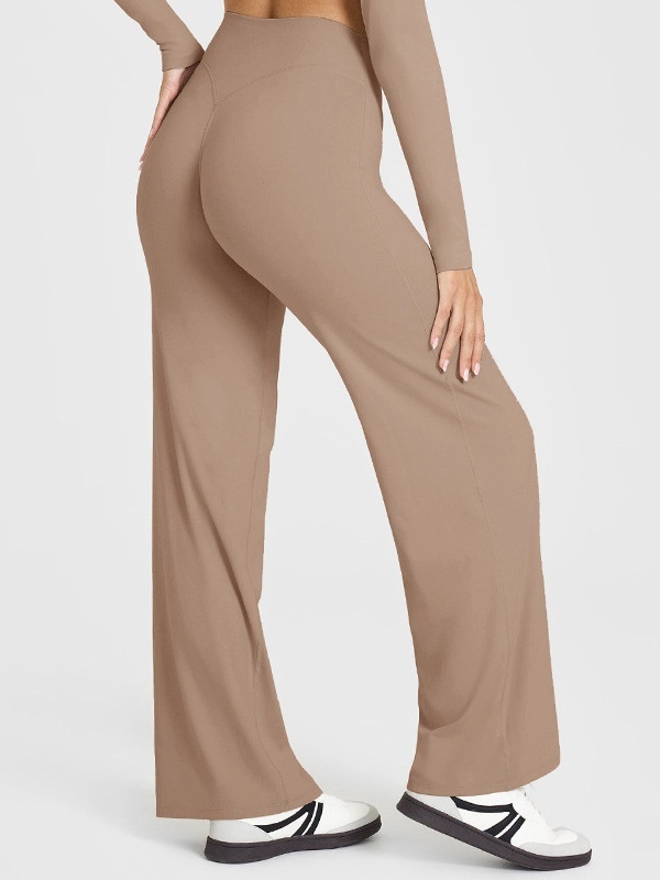Flexvibe Flattering High Elastic Yoga Leggings - Straight Leg Butt Lifting 4-Way Stretch Activewear