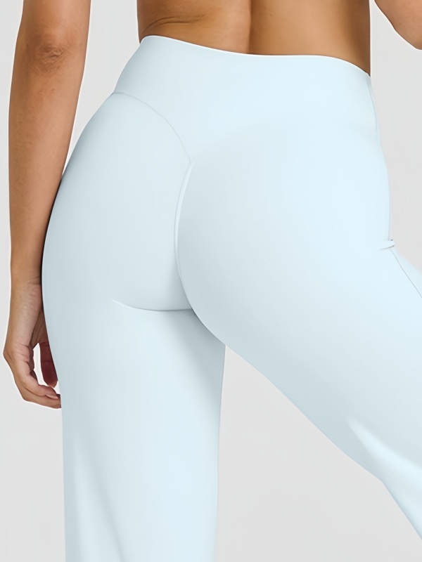 Flexvibe Flattering High Elastic Yoga Leggings - Straight Leg Butt Lifting 4-Way Stretch Activewear