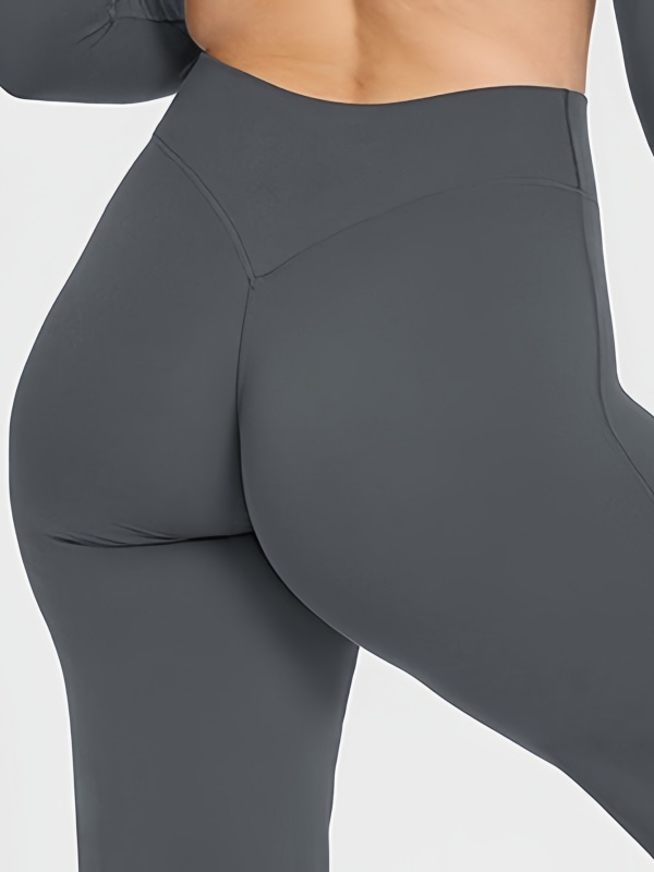 Flexvibe Flattering High Elastic Yoga Leggings - Straight Leg Butt Lifting 4-Way Stretch Activewear