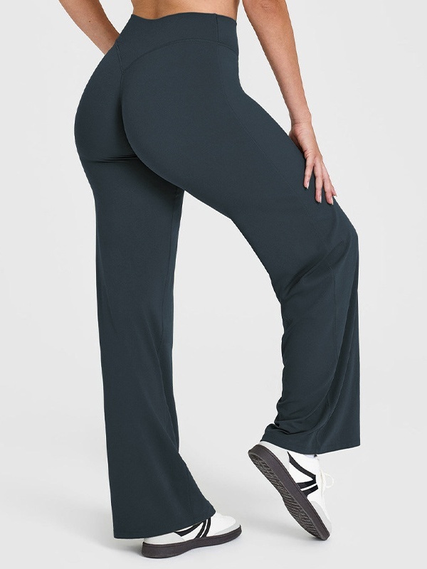 Flexvibe Flattering High Elastic Yoga Leggings - Straight Leg Butt Lifting 4-Way Stretch Activewear