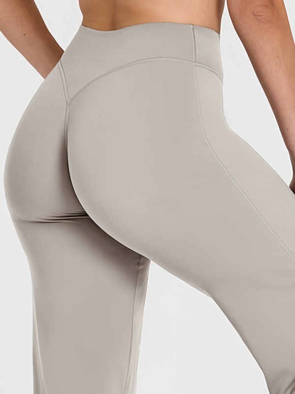 Flexvibe Flattering High Elastic Yoga Leggings - Straight Leg Butt Lifting 4-Way Stretch Activewear