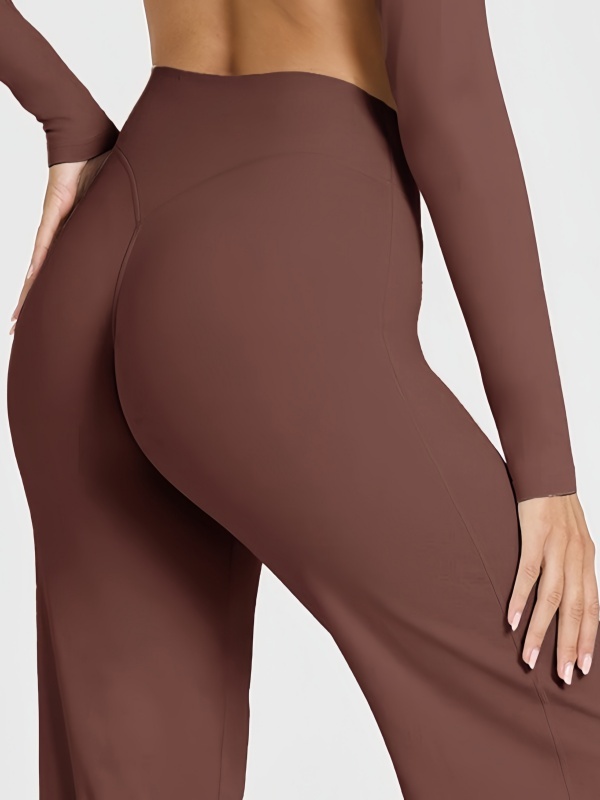 Flexvibe Flattering High Elastic Yoga Leggings - Straight Leg Butt Lifting 4-Way Stretch Activewear